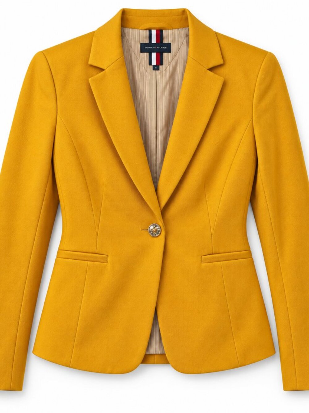 Tommy Hilfiger Mustard Yellow Tailored Single Button Blazer Size 0